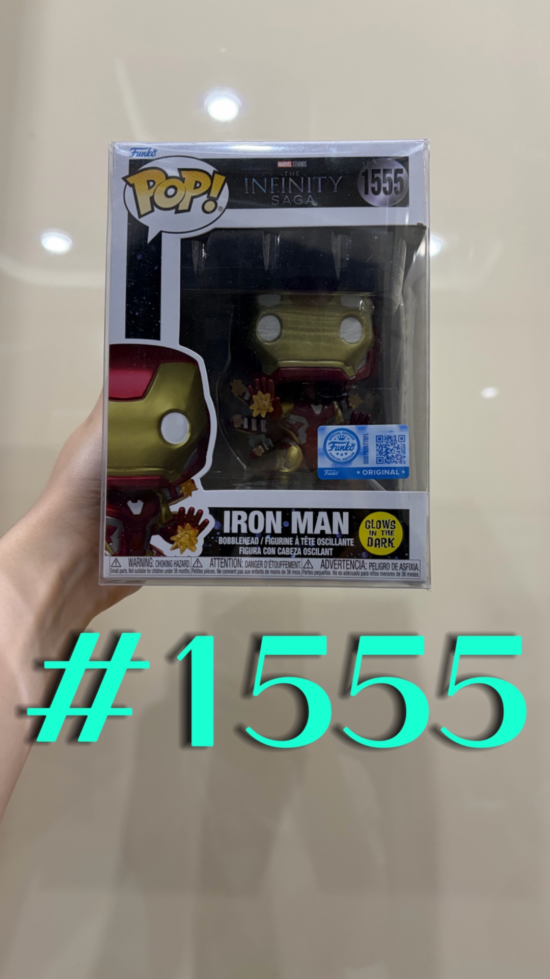 📌Funko Pop 1555 Iron Man Glow In The Dark Exclusive
