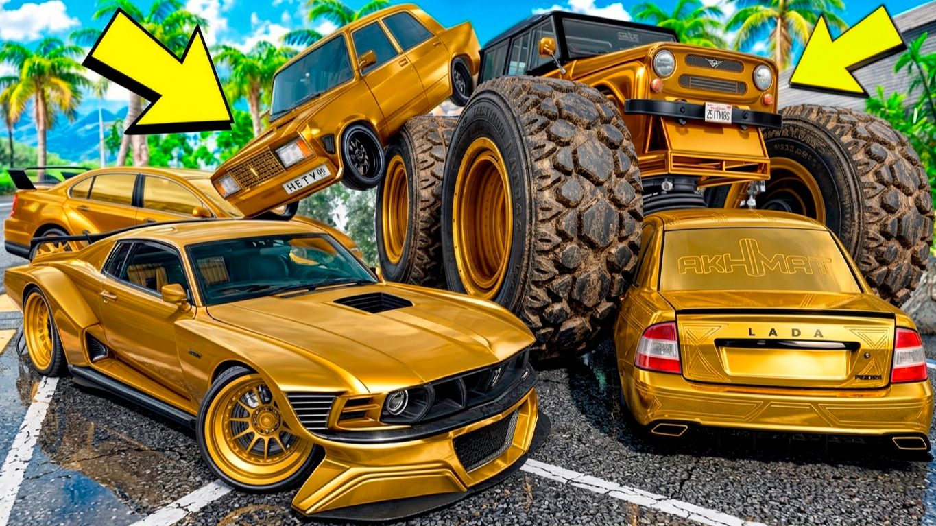 Угнал кучу золотых чит тачек у мажора в GTA 5! Битва воров в ГТА 5 Онлайн! смотреть онлайн