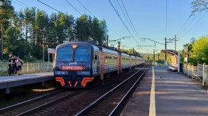 ЭД4М 0373 «Дзержинец» на перегоне Токсово - Капитолово. Платформа Кузьмолово