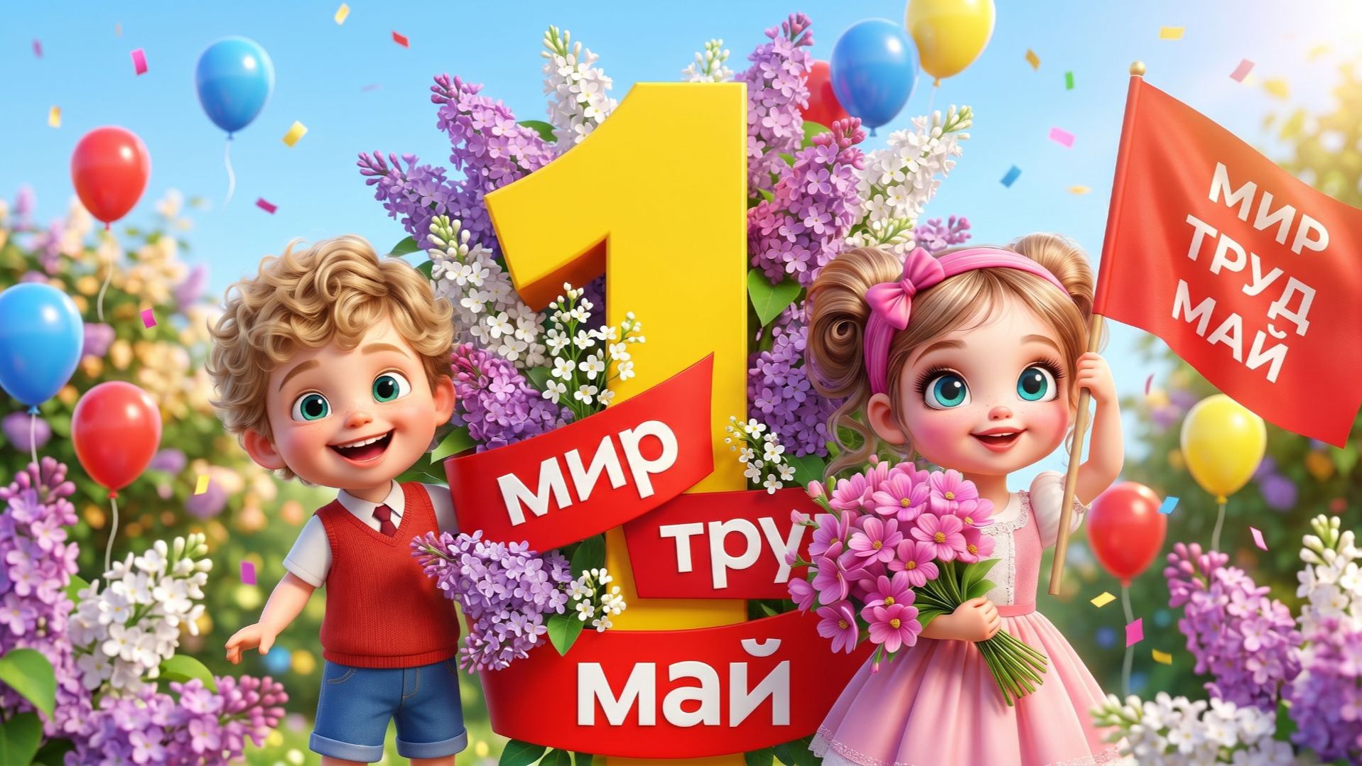 С 1 Мая! Мир,Труд,Май! Поздравления С Первомаем! Поздравление с праздником весны и труда! смотреть онлайн