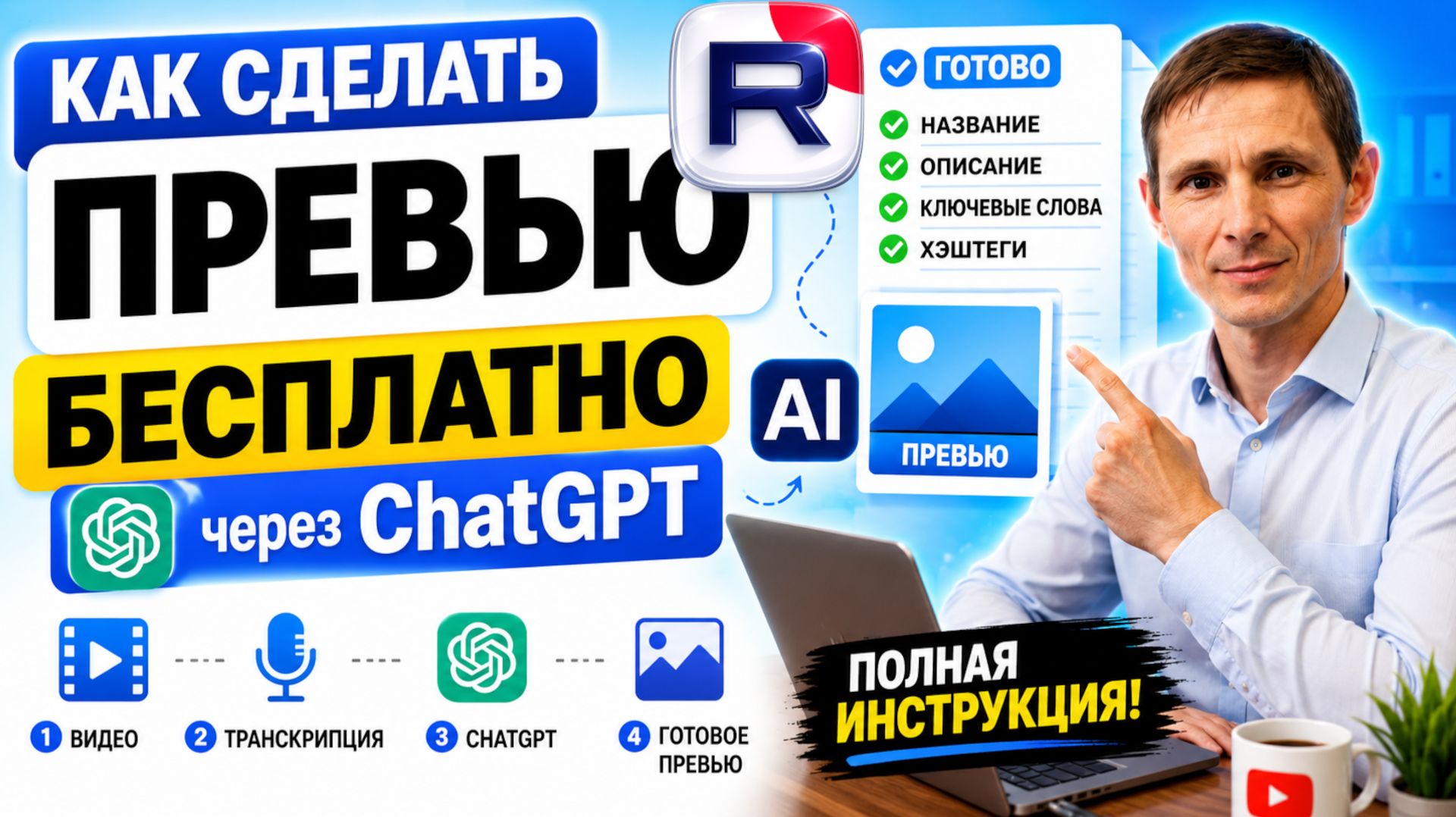 Как сделать превью для Rutube и YouTube бесплатно через ChatGPT полная инструкция