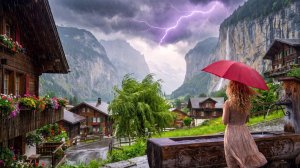 ШВЕЙЦАРИЯ 🇨🇭 Шторм в сказочном Мюррене — Волшебный Гриндельвальд после дождя  Прогулка в формате U