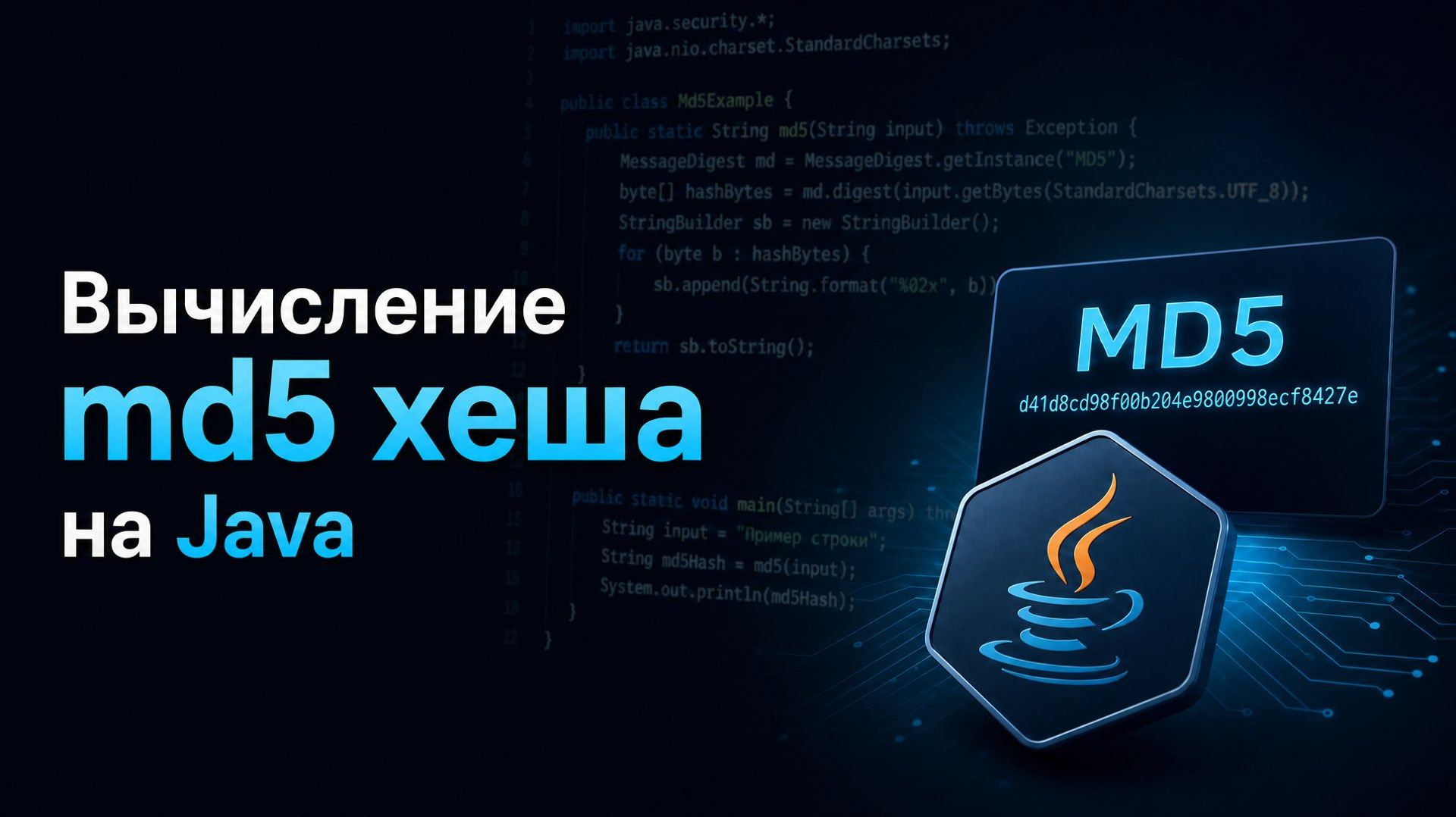 MD5 на Java 25: хеш строки и файла в compact source смотреть онлайн