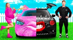 Розовая машина vs Черная машина Челлендж # Смешные Моменты