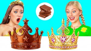 Челлендж. Шоколадная Еда vs Настоящая еда _ Потрясающие Кухонные Лайфхаки