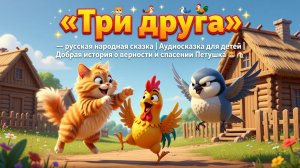 🐱🐦🐓✨ «Три друга» — русская народная сказка | Аудиосказка для детей