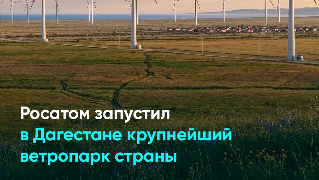 Росатом запустил в Дагестане крупнейший ветропарк страны смотреть онлайн