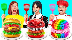 Кулинарный Челлендж# Уэнсдей Против Бабушки # Смешные Кулинарные Трюки