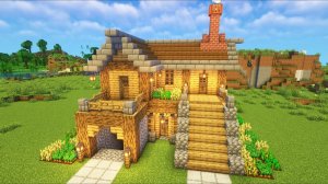 МАЙНКРАФТ Как построить стартовый дом для выживания с входом в шахту - Minecraft новые видео