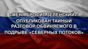 «Меня бросил Зеленский»: опубликован тайный разговор обвиняемого в подрыве «Северных потоков»