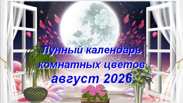 Лунный календарь комнатных растений и цветов на август 2026 года