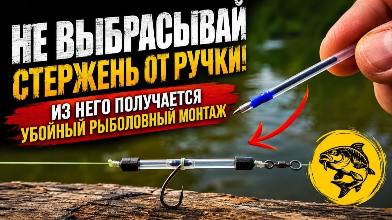 Не выбрасывай стержень от ручки! Из него получается убойный рыболовный монтаж смотреть онлайн