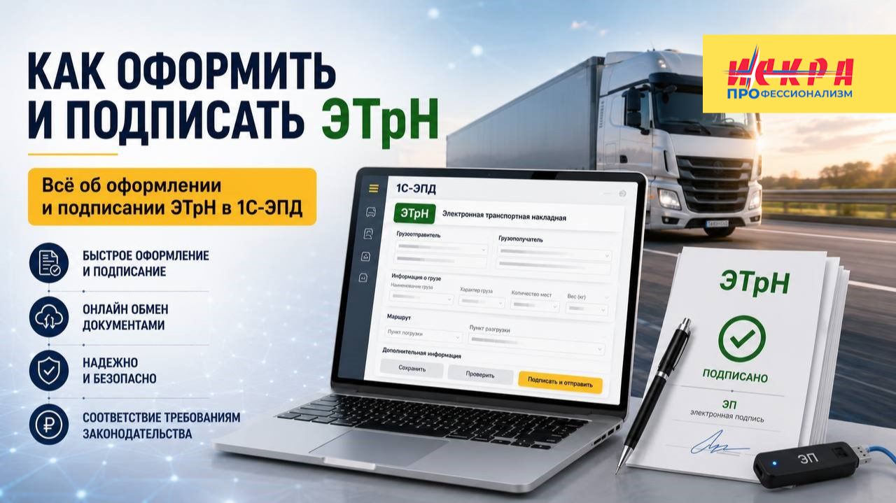 Как оформить и подписать ЭТрН. Электронные транспортные накладные в 1С-ЭПД.