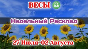 ВЕСЫ♎ Недельный расклад 27 Июля-02 Августа /Таро Прогноз/Сферы жизни