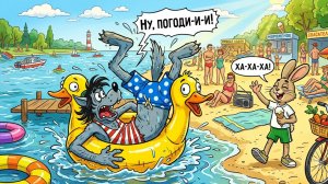 Ну погоди! Заец и волк отдыхают на пляже