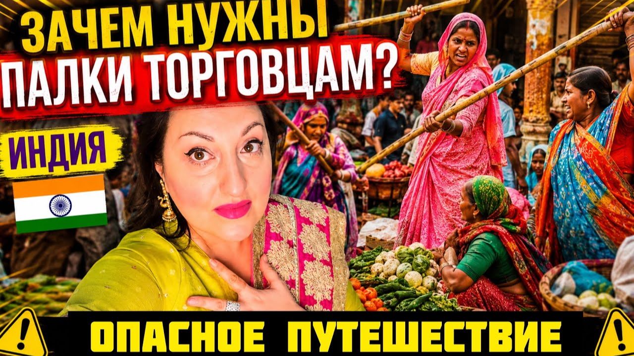 Привет Я Индия. ТАКОЙ ПОЕЗДКИ ВЫ ТОЧНО НЕ ЗАХОТИТЕ! ЗАЧЕМ ПАЛКИ ТОРГОВЦАМ НА ИНДИЙСКОМ РЫНКЕ？ смотреть онлайн