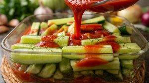 Боже, как вкусно! Я всегда буду так готовить! Просто залейте огурцы ТОМАТНЫМ СОКОМ! Вкусные огурцы!