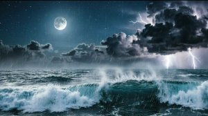 Шум моря с дождем и грозой 🌟 Ночной дождь на море ⭐ Расслабление перед сном