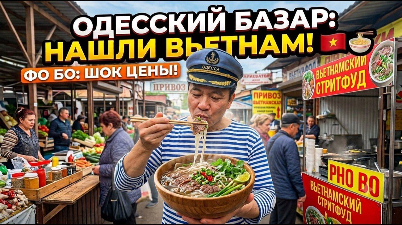 Скрытая жемчужина Одессы! Вьетнамская уличная еда на рынке — обзор цен и суп ФО БО смотреть онлайн