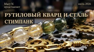 Рутиловый кварц и нержавеющая сталь. Стимпанк.