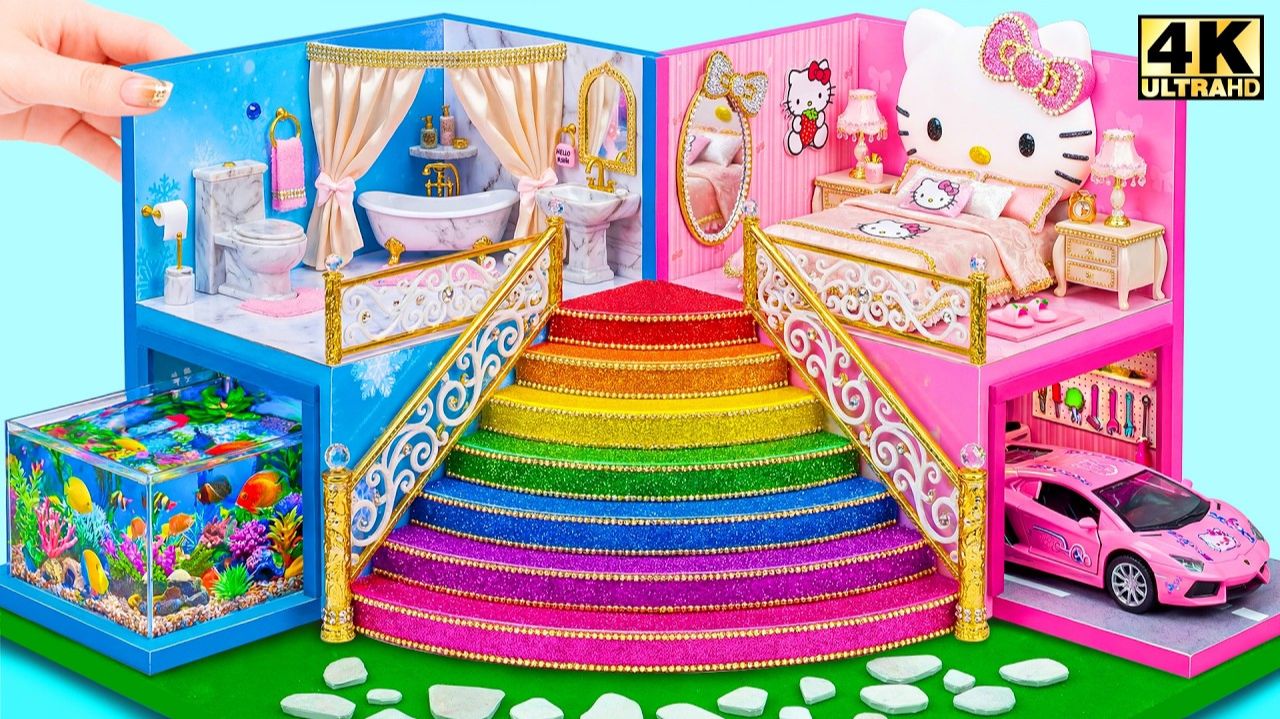 Постройте дом мечты Hello Kitty из мультфильма «Холодное сердце и розовый» с королевской лестни смотреть онлайн