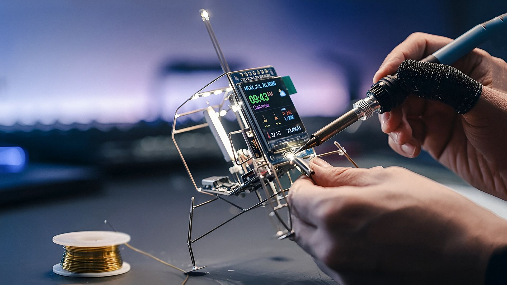Incredible! DIY Mini Lander Project from Copper Wire and Electronic Components смотреть онлайн