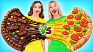 Челлендж. Шоколадная Еда vs Настоящая еда # Забавная Кухонная Битва от Multi DO Challenge