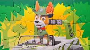 Спасатель Трекер едет на джипе - собираем пазл для детей Paw Patrol