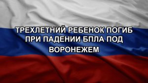 Трехлетний ребенок погиб при падении БПЛА под Воронежем