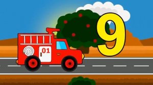 Пожарная машина - УЧИМ ЦИФРЫ от 1 до 10 Учимся считать с Рыжим Ёжиком