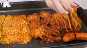 Мукбанг - морепродукты - крайне большая порция