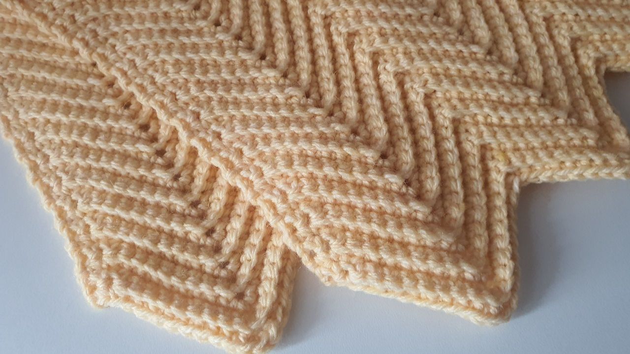 Вяжем плед крючком узором Зигзаг мк. Вязание крючком / Crochet Blanket