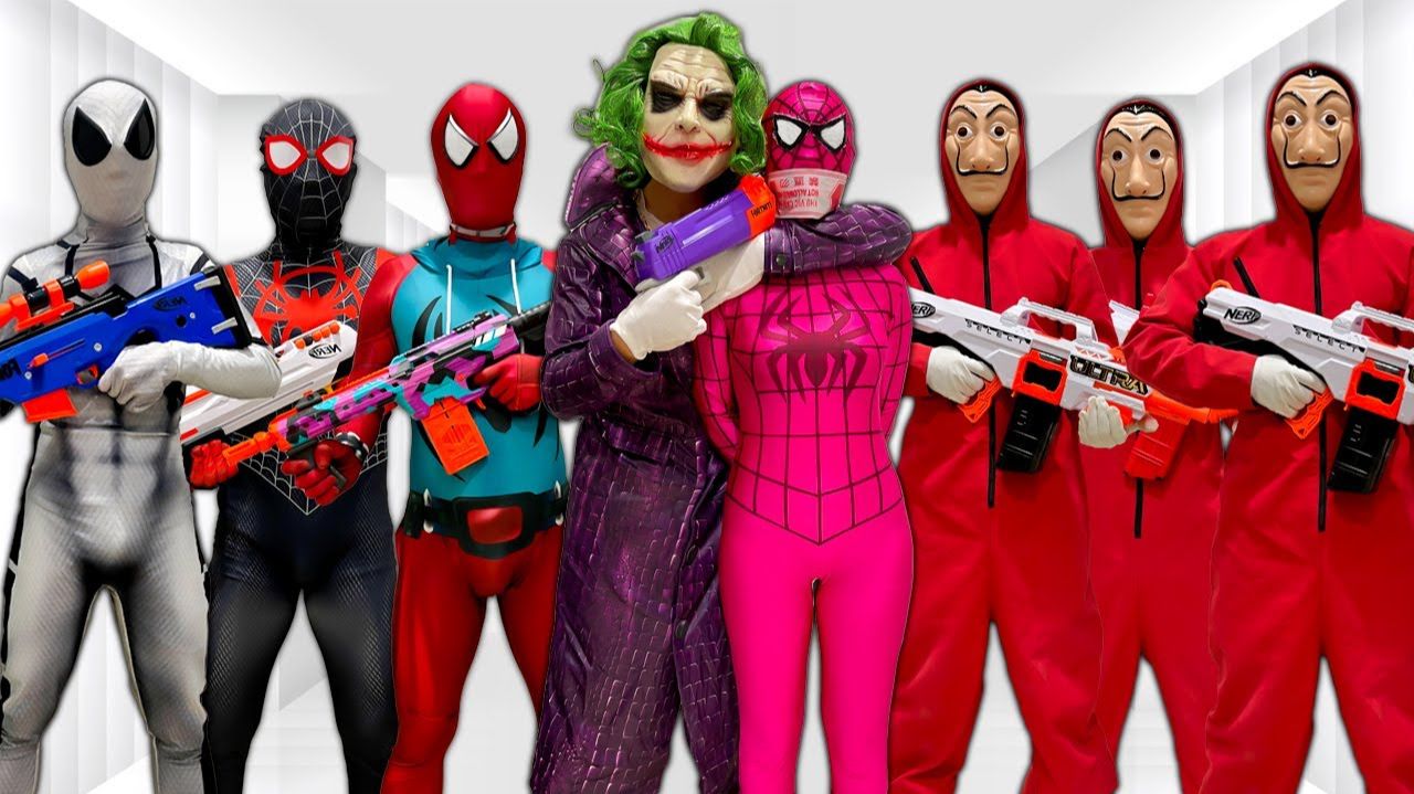 История СУПЕРГЕРОЯ! "Где же РОЗОВЫЙ"? Spider-man team! Человек-паук смотреть онлайн