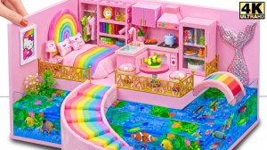 Постройте Радужный Водный Дом Мечты с кроватью Hello Kitty и аквариумом для двоих 🌈❤️ #Миниатюр