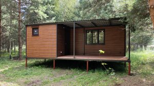 Дачный домик модульный с верандой блок контейнер вагончик металлический 4.80х7 м с утеплением 100мм