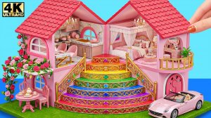 Постройте волшебный розовый дом в стиле Барби с помощью лестницы Rainbow Palace ❤️ #Миниатюрный