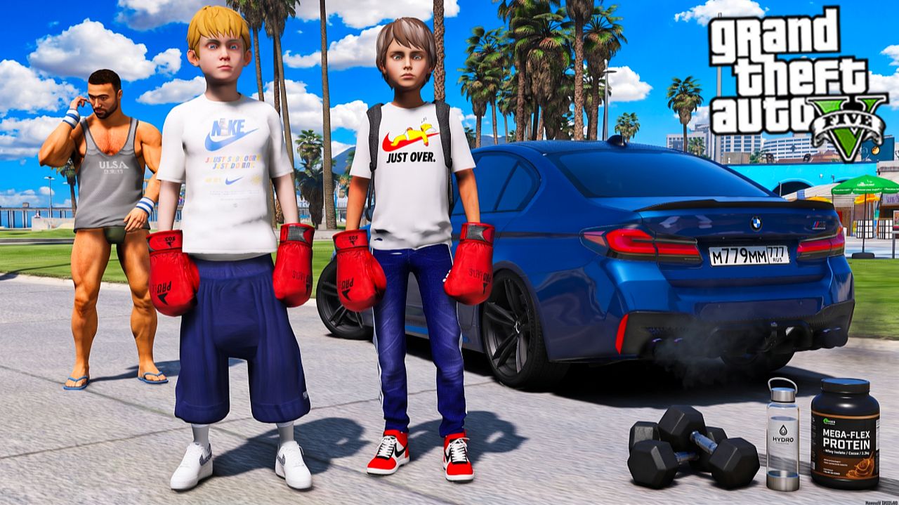 ВИТЯ ОПЕР И ГРИША ЗАПИСАЛИСЬ НА СЕКЦИЮ БОКС - ЖИЗНЬ ПЕРЕКУПА В GTA 5 смотреть онлайн