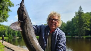 Поимки осетра на Нижнем водоёме. Клёвое место лосиный остров.