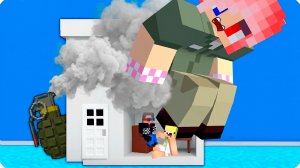 🪖НАШ ДОМ в УНИТАЗЕ ДЕВУШКИ ВОЕННОЙ в МАЙНКРАФТ! НУБИК