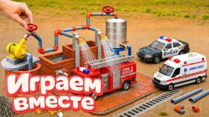 Машинки Игрушки! мультики про машинки, строим вместе конструктор бассейн с машинками для детей №8
