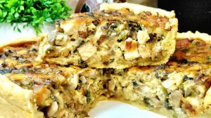 САМЫЙ СОЧНЫЙ ПИРОГ С КУРИЦЕЙ И ГРИБАМИ! Тонкое хрустящее тесто и МОРЕ сочной начинки!