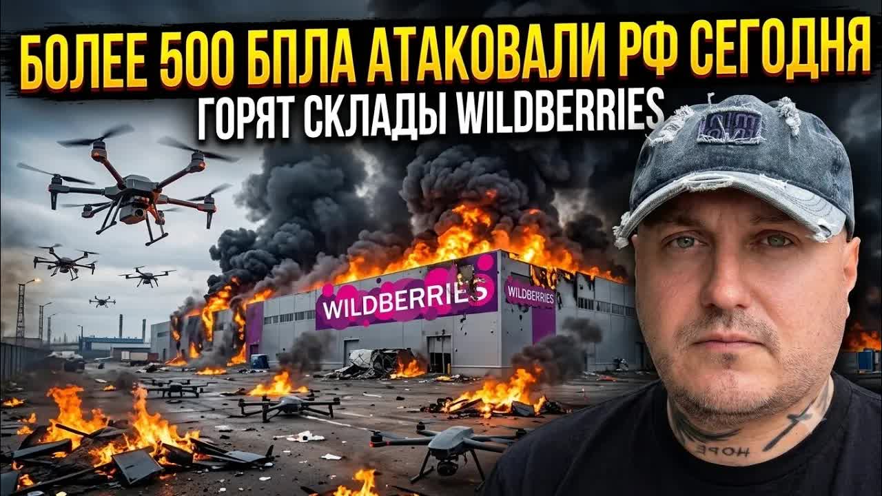 Склады Wildberries горят в нескольких городах России,последствия ударов БПЛА ВСУ смотреть онлайн