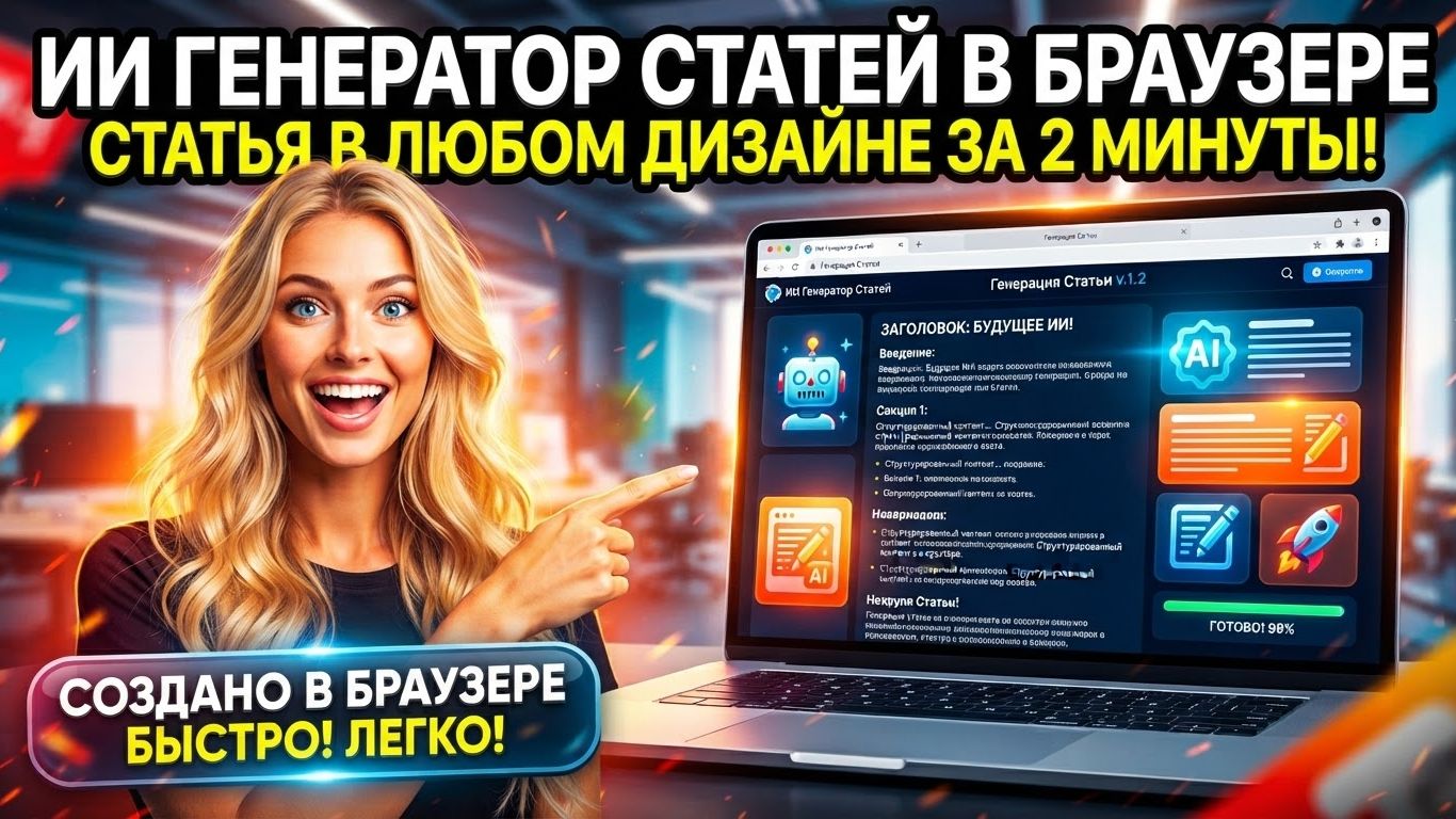 ИИ конструктор статей, как работает и почему в браузере? смотреть онлайн