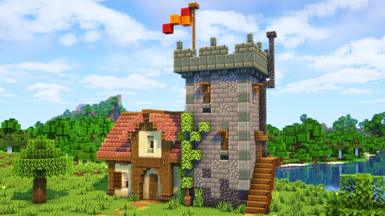 МАЙНКРАФТ Как построить замок для начинающих - Minecraft новые видео