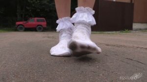 Cute white socks dirtying