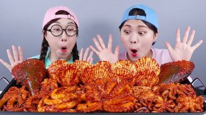 Острая еда, морепродукты, варка, корейский мукбанг ДОНА DONA
