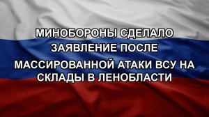 Минобороны сделало заявление после массированной атаки ВСУ на склады в Ленобласти