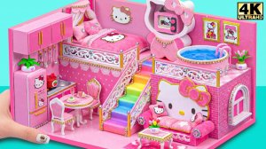 🎀🏊 Сделайте гламурный миниатюрный райский домик Hello Kitty с небесным бассейном ❤️ # Миниатюрн