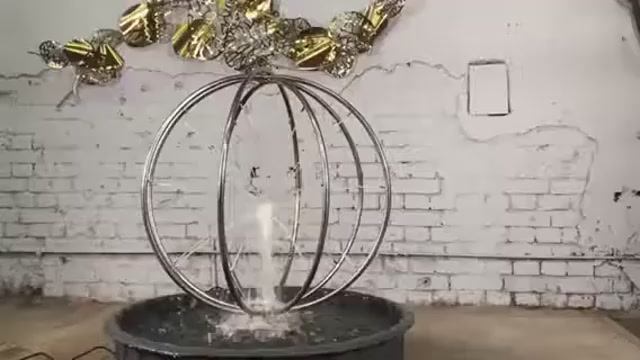 Фонтан из металла "Water ball" смотреть онлайн