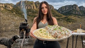 Я приготовил курицу в сливочном соусе с зеленым луком на костре | Вкусы аргентинской глубинки.